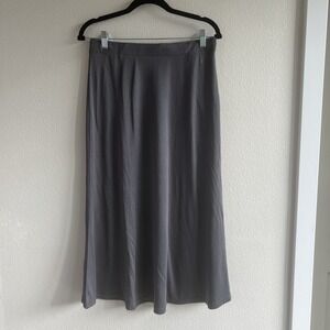 All Row Gray Midi Skirt Women's Medium Modal Polyester Minimalist